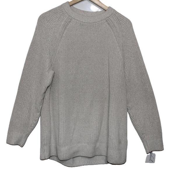 Womens Abercrombie & Fitch Gray Chunky Knit Long Sleeve Crew Neck Sweater Size L - Picture 1 of 6